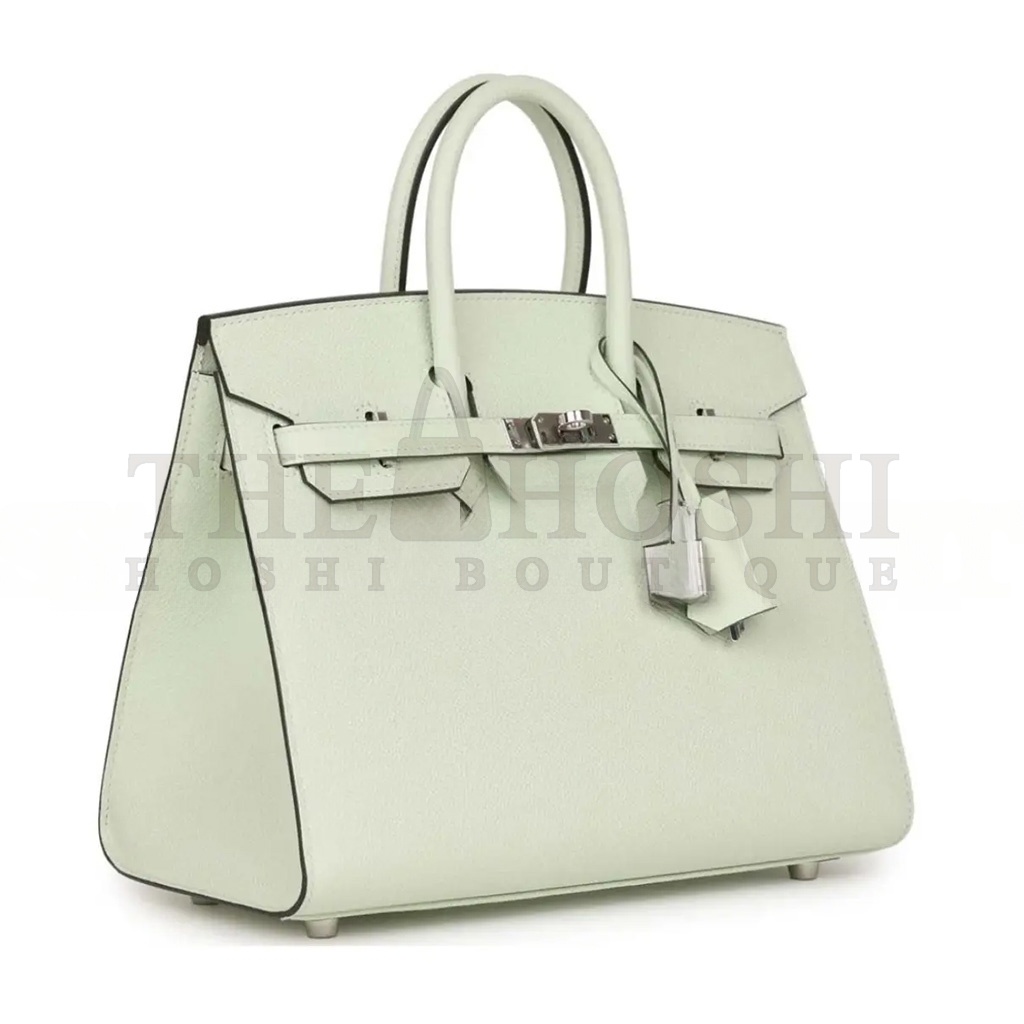 H**me5 BIRKIN 25 SWIFT LEATHER BUBBLE GREEN SILVER BUCKLE BAG H049362CK01 (25*20*13cm) Master Quality